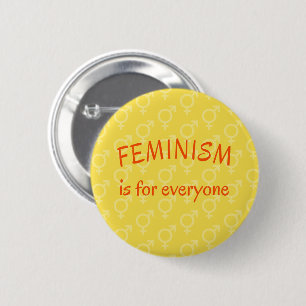 Feminism for everyone bright yellow 2 inch round button