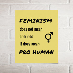 Feminism quote pro human typographic poster