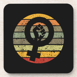 Feminism Symbol Design Retro Vintage, 70s 80s 90s  Coaster