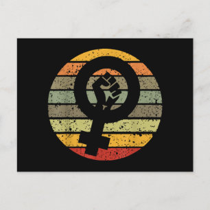 Feminism Symbol Design Retro Vintage 70s 80s 90s F Postcard