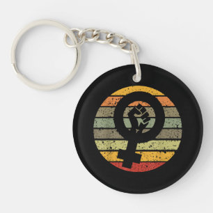 Feminism Symbol Design Retro Vintage, 70s 80s 90s Keychain