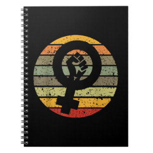 Feminism Symbol Design Retro Vintage, 70s 80s 90s  Notebook
