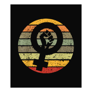 Feminism Symbol Design Retro Vintage, 70s 80s 90s  Photo Print