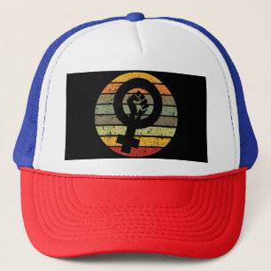 Feminism Symbol Design Retro Vintage, 70s 80s 90s  Trucker Hat