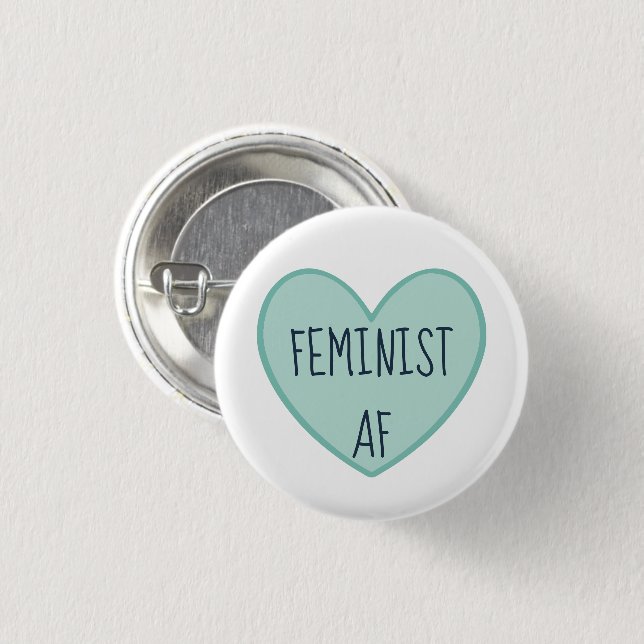 "Feminist AF" 1 Inch Round Button (Front & Back)