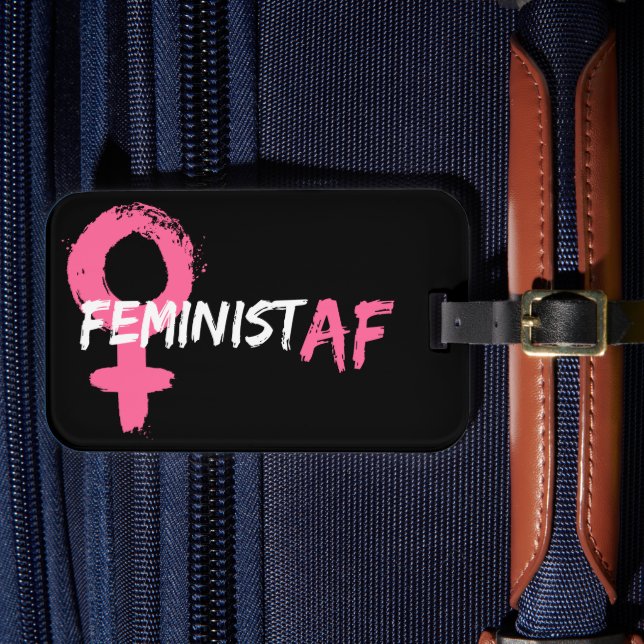 Feminist AF Female Symbol  Luggage Tag (Front Insitu 4)