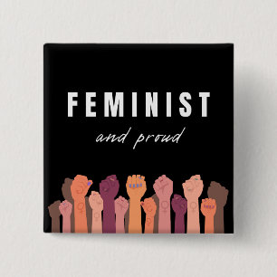 Feminist And Proud 2 Inch Square Button