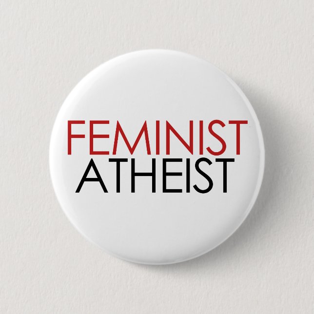 Feminist Atheist 2 Inch Round Button (Front)