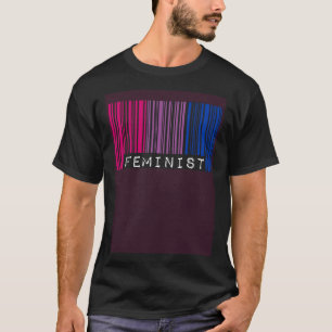 Feminist Bisexual Pride Flag Barcode Pro Choice Fe T-Shirt