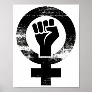 Feminist Black Hand Female Symbol Resist Fist Femi Poster