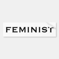 Feminist, bold black letters on white