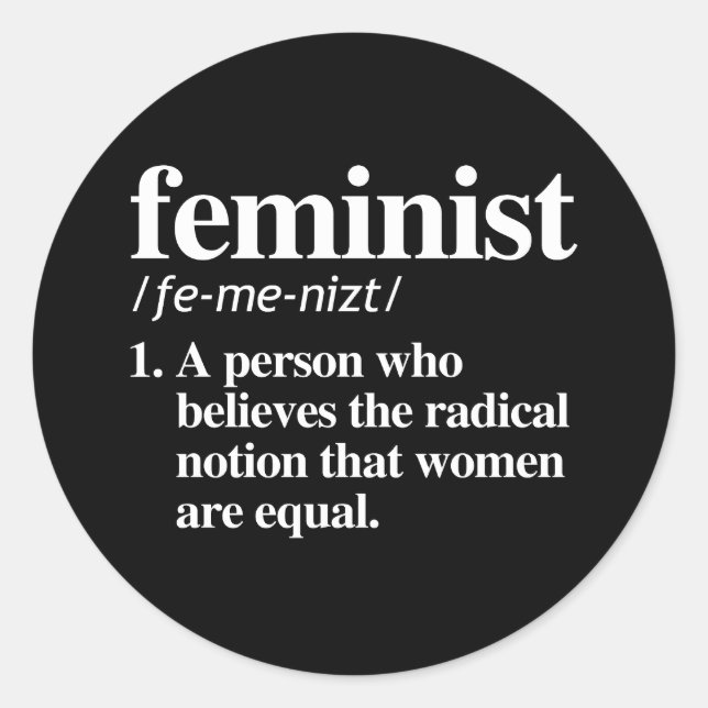 Feminist Definition Classic Round Sticker (Front)