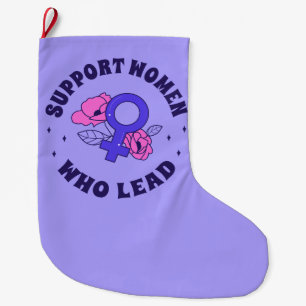 Feminist Elections - Support Women Who Lead V Large Christmas Stocking