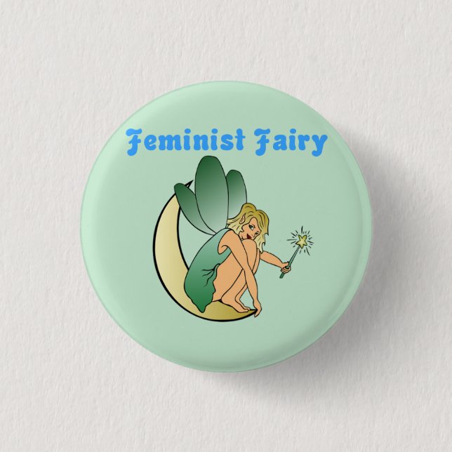 Feminist Fairy (Version 2) 1 Inch Round Button (Front)