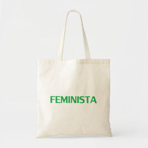 Feminist feminista in Spanish green white modern Tote Bag