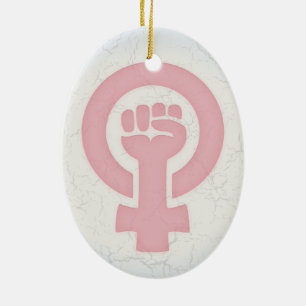 Feminist Fist Ceramic Ornament