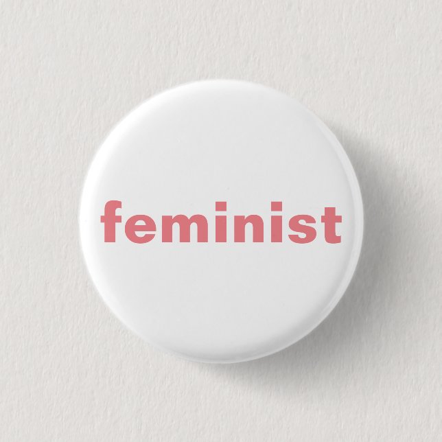 feminist girl power round button (Front)