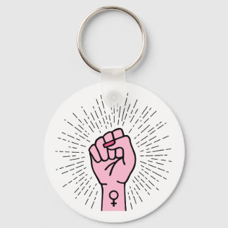 Feminist hand with female symbol keychain