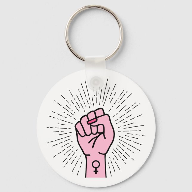 Feminist hand with female symbol keychain (Front)