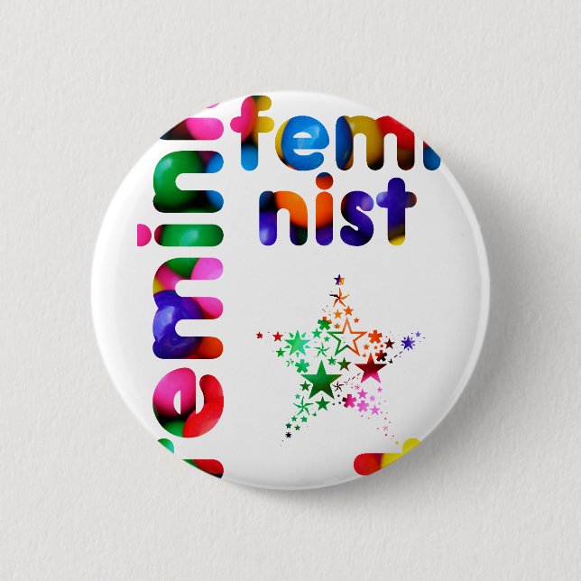 Feminist Jellybean 2 Inch Round Button (Front)
