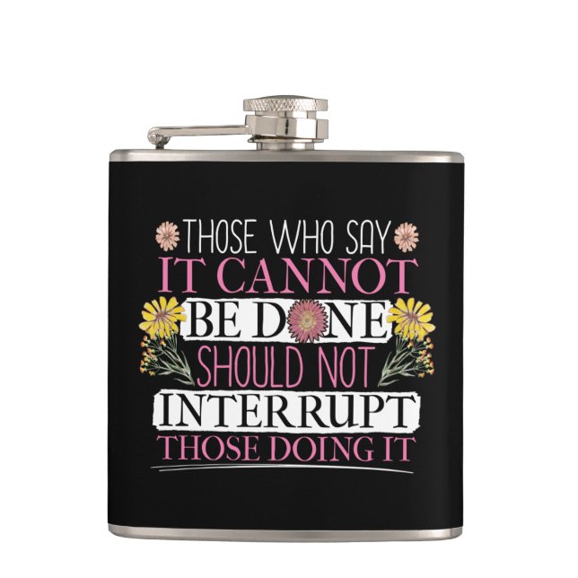 Feminist Leader Empowered Women Hip Flask (Front)