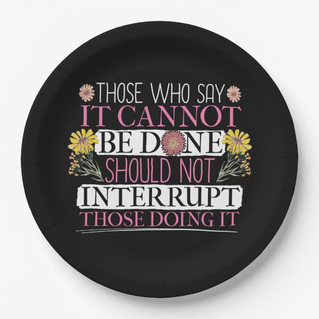 Feminist Leader Empowered Women Quote Paper Plate (Front)