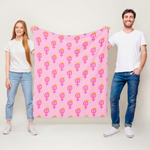 Feminist Pink Fleece Blanket