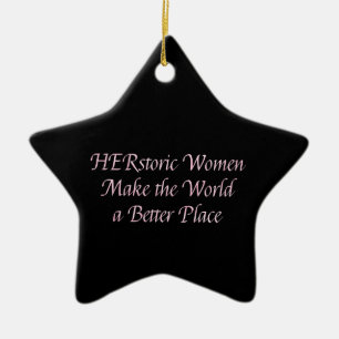 Feminist Pink Girly Feminism Quote - Historic Ceramic Ornament