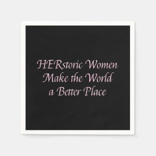 Feminist Pink Girly Feminism Quote - Historic Napkin