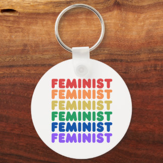 feminist pride rainbow keychain