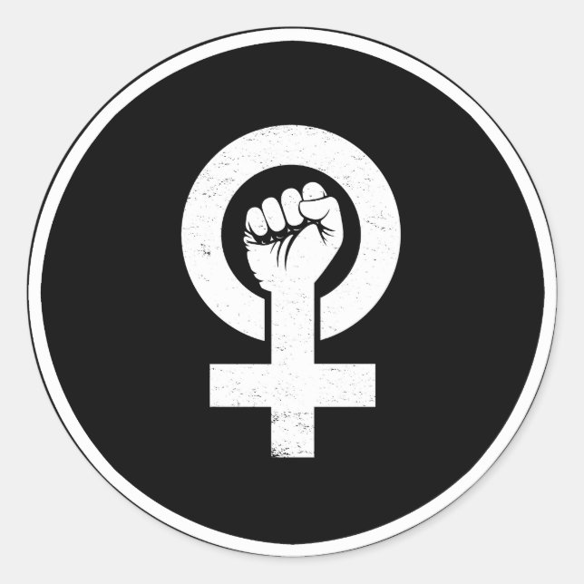 Feminist Resistance Classic Round Sticker (Front)