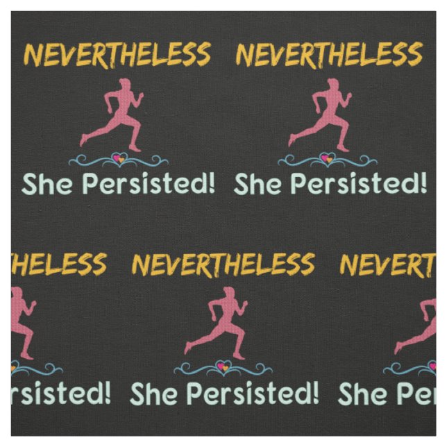 Feminist Runner Nevertheless She Persisted Fabric (Swatch)