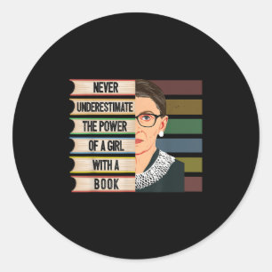 Feminist Ruth Bader Ginsburg Rbg Quote Girl With B Classic Round Sticker