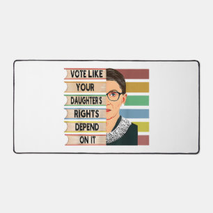 Feminist Ruth Bader Ginsburg RBG Quote Girl With B Desk Mat