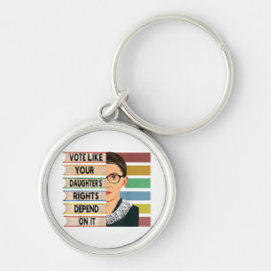 Feminist Ruth Bader Ginsburg RBG Quote Girl With B Keychain