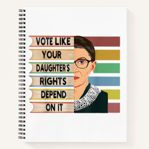 Feminist Ruth Bader Ginsburg RBG Quote Girl With B Notebook