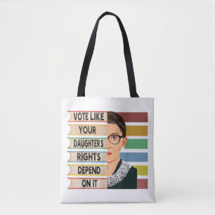 Feminist Ruth Bader Ginsburg RBG Quote Girl With B Tote Bag