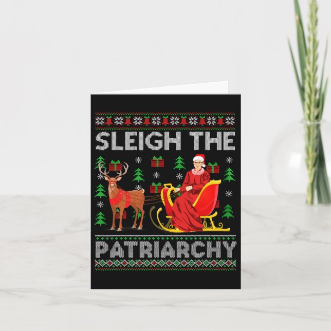 Feminist Ruth Bader Ginsburg Rbg Xmas Sleigh The P Card (Front)