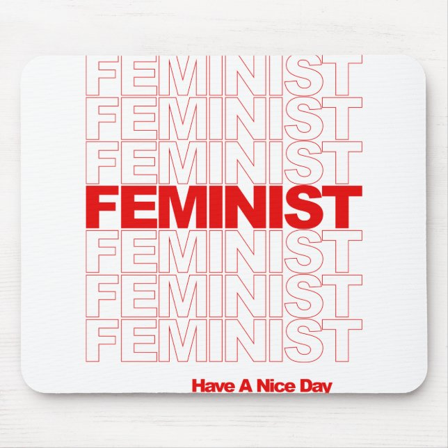 Feminist shirt mouse pad (Front)