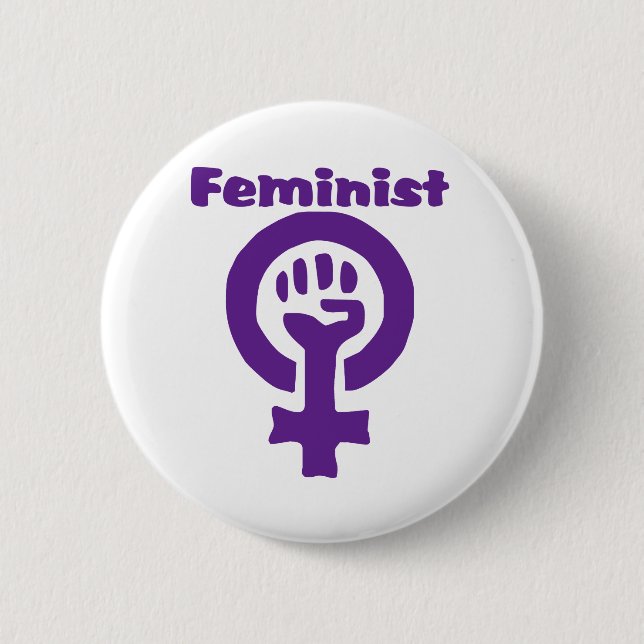 Feminist Symbol in Purple 2 Inch Round Button (Front)