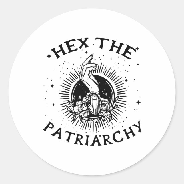 Feminist Wicca Witch Hex The Patriarchy Witch-craf Classic Round Sticker (Front)