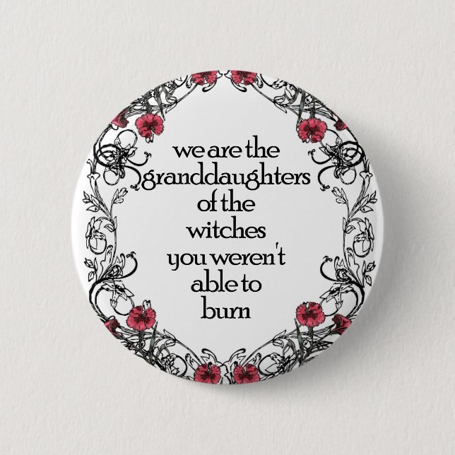 Feminist Witch 2 Inch Round Button (Front)