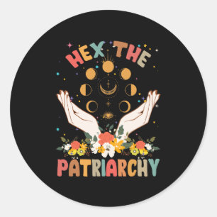 Feminist Witch Hex The Patriarchy Halloween Witch  Classic Round Sticker