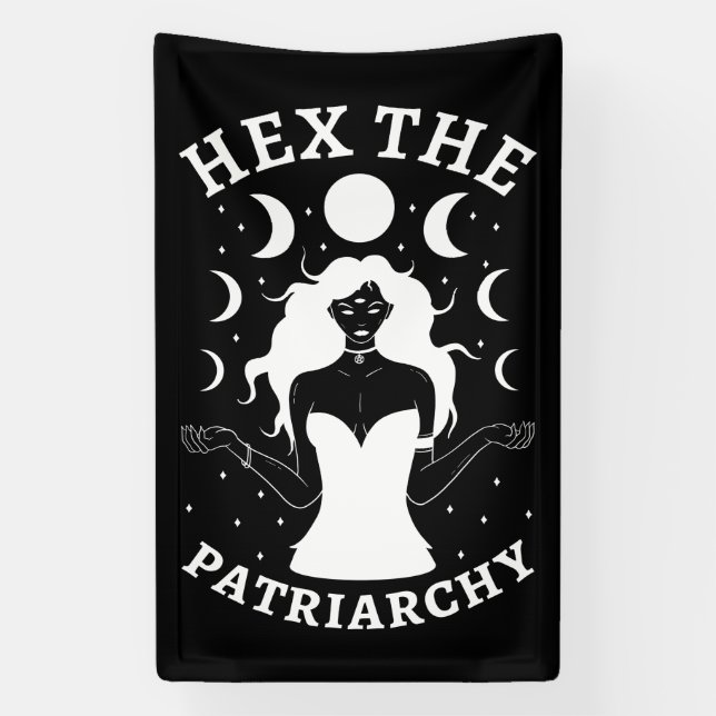 Feminist Witch - Hex The Patriarchy II Banner (Vertical)