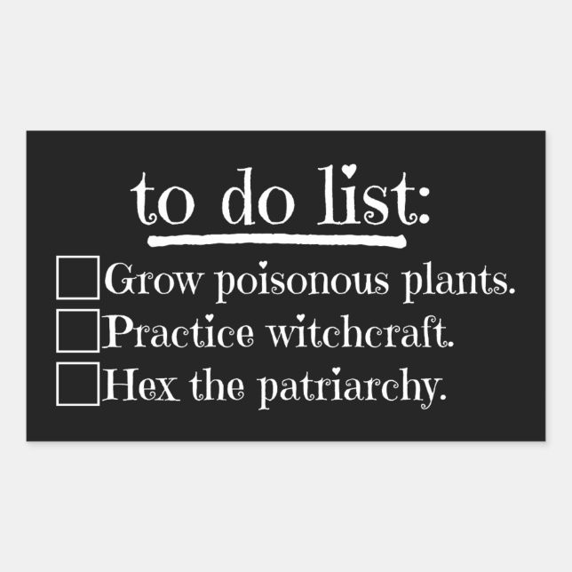 Feminist Witch To Do List Sticker (Front)