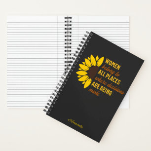 Feminist Women Belongs To All Places Sunflower Notebook
