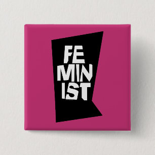 Feminist women female girl me too equal woman 2 inch square button