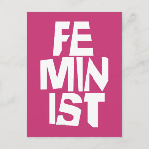 Feminist women female girl me too equal woman postcard