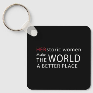 Feminist Women Historic Pun Quote Keychain