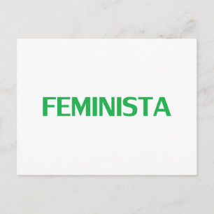 Feminista, Feminist in Spanish green white modern Postcard